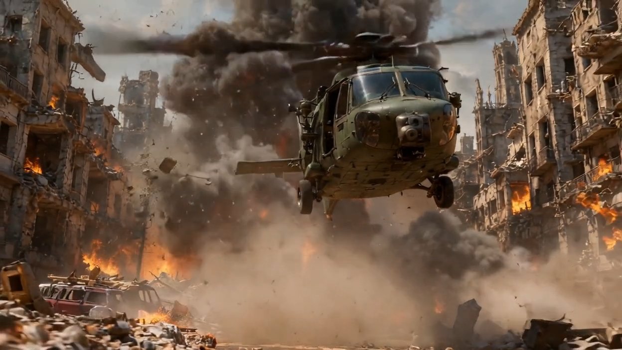 MIMIC AI - Heli Slow Motion Action Scene